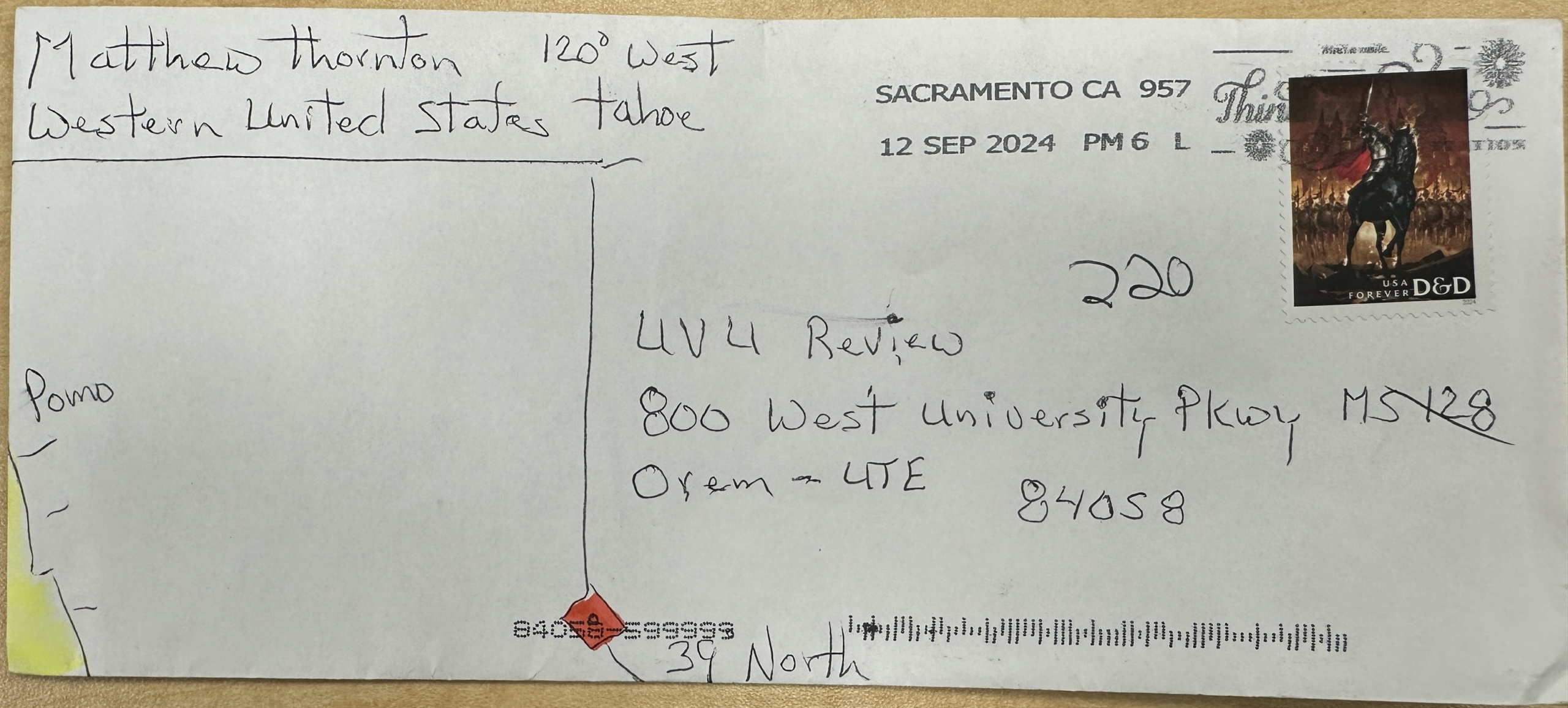 Letter sent to The UVU Review by Matthew Thorton
